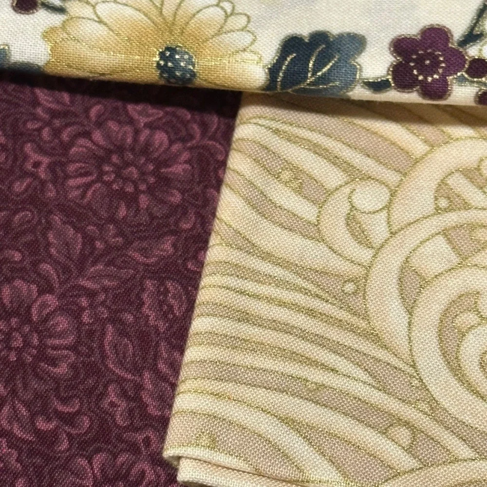 Betty Blais Kimonos Paper Pieced Quilt Pattern & Fabric Lot Embellishment Villag